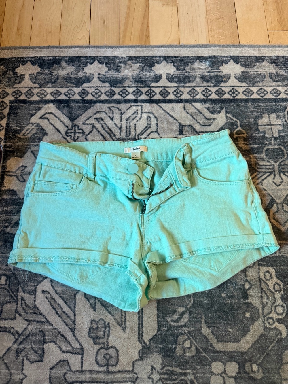 Talula Mint Aqua Denim Shorts